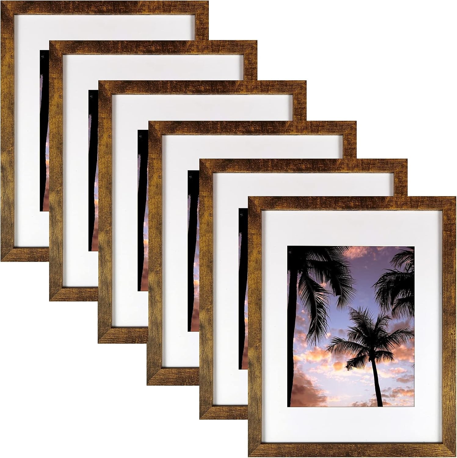 SESEAT 11×14 Frames, Display Pictures 8×10 With mat or 11×14, Brown
