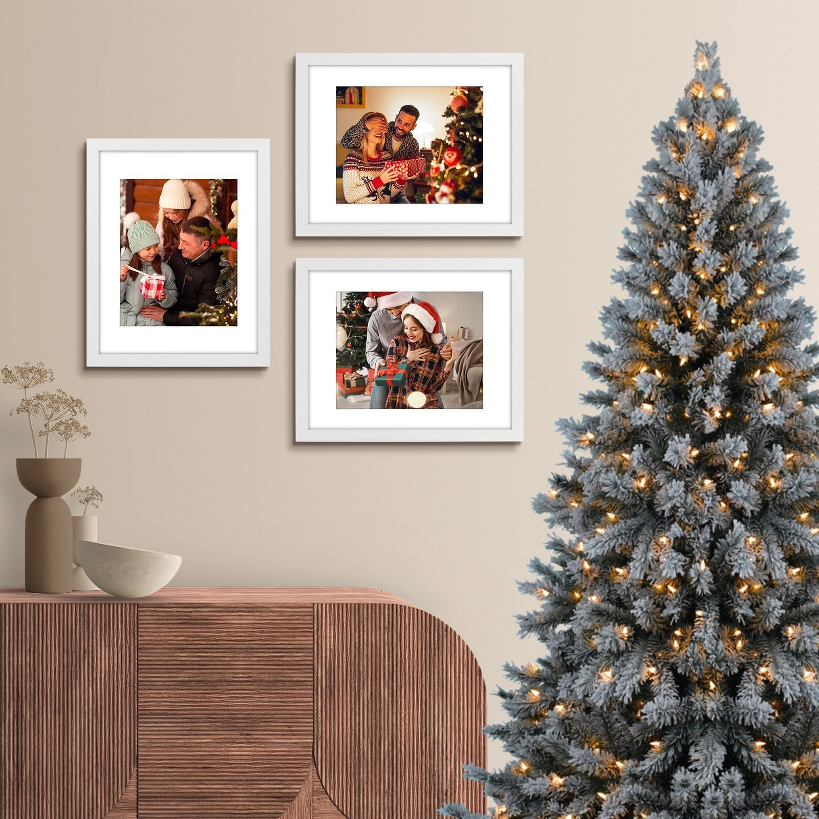 AUEAR, 11×14 Picture Frames Set of 6, with Mat for 8×10 or 11×14, White