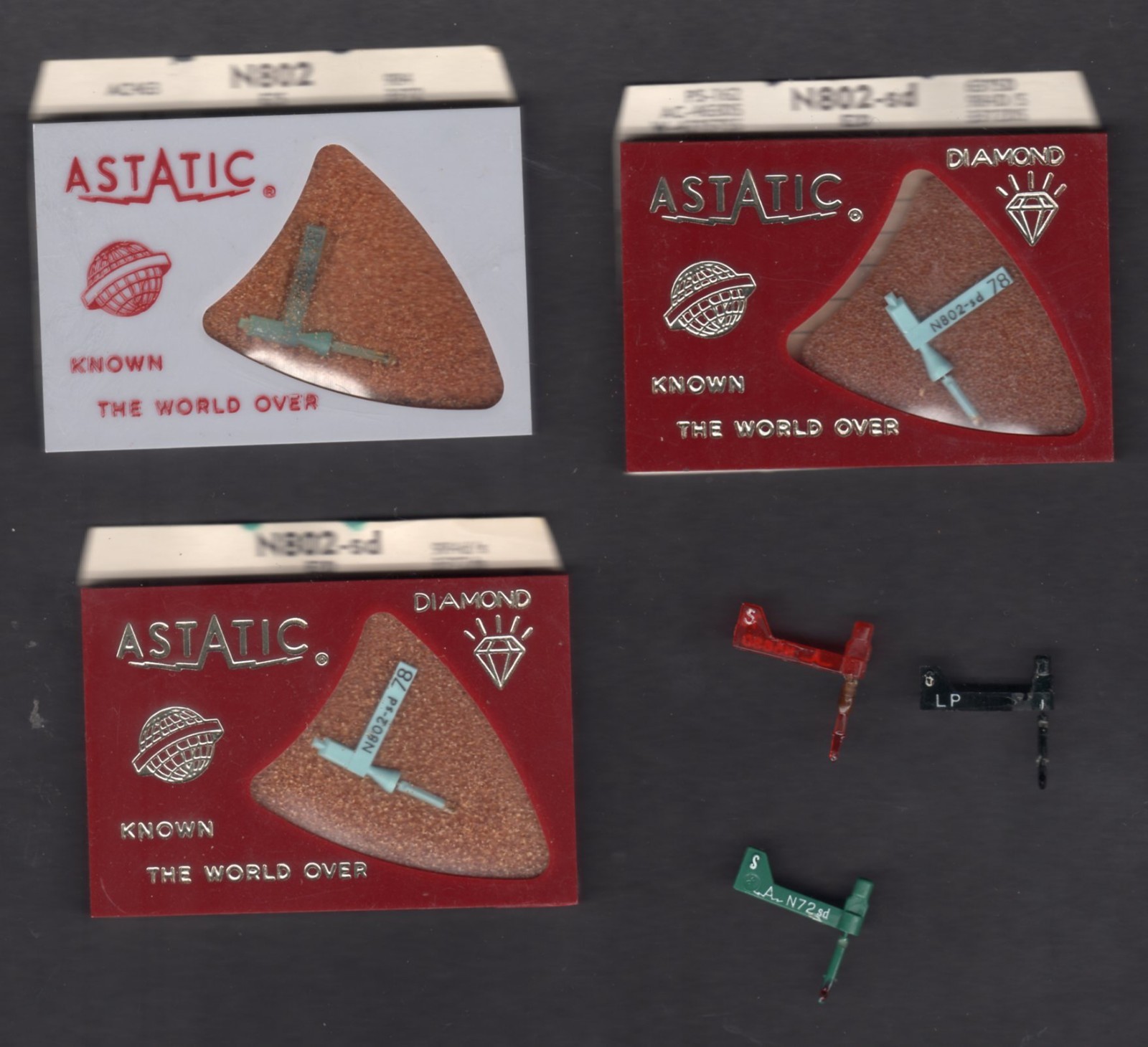 6 LOT NOS ASTATIC Styli 3 N802-SD, N62, N72, N56sd
