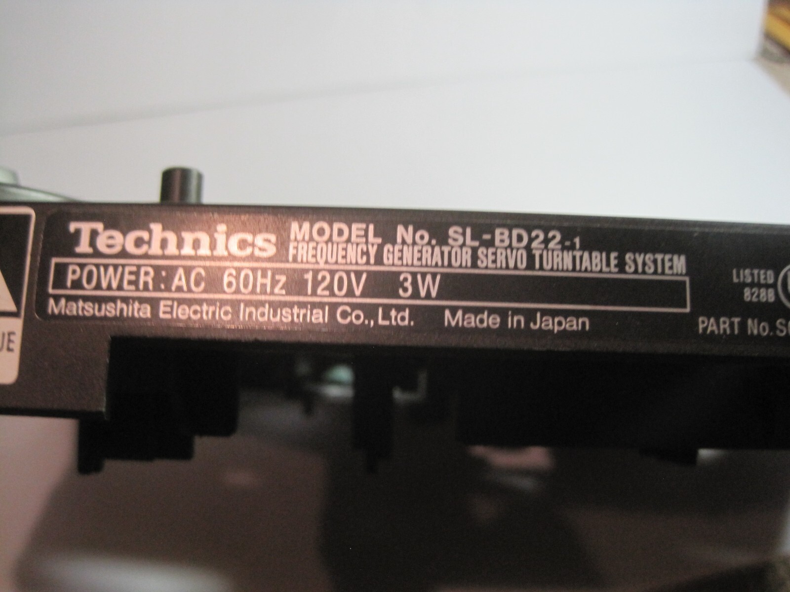 Original Technics SL-BD22, turntable record player, cueing button switch assem