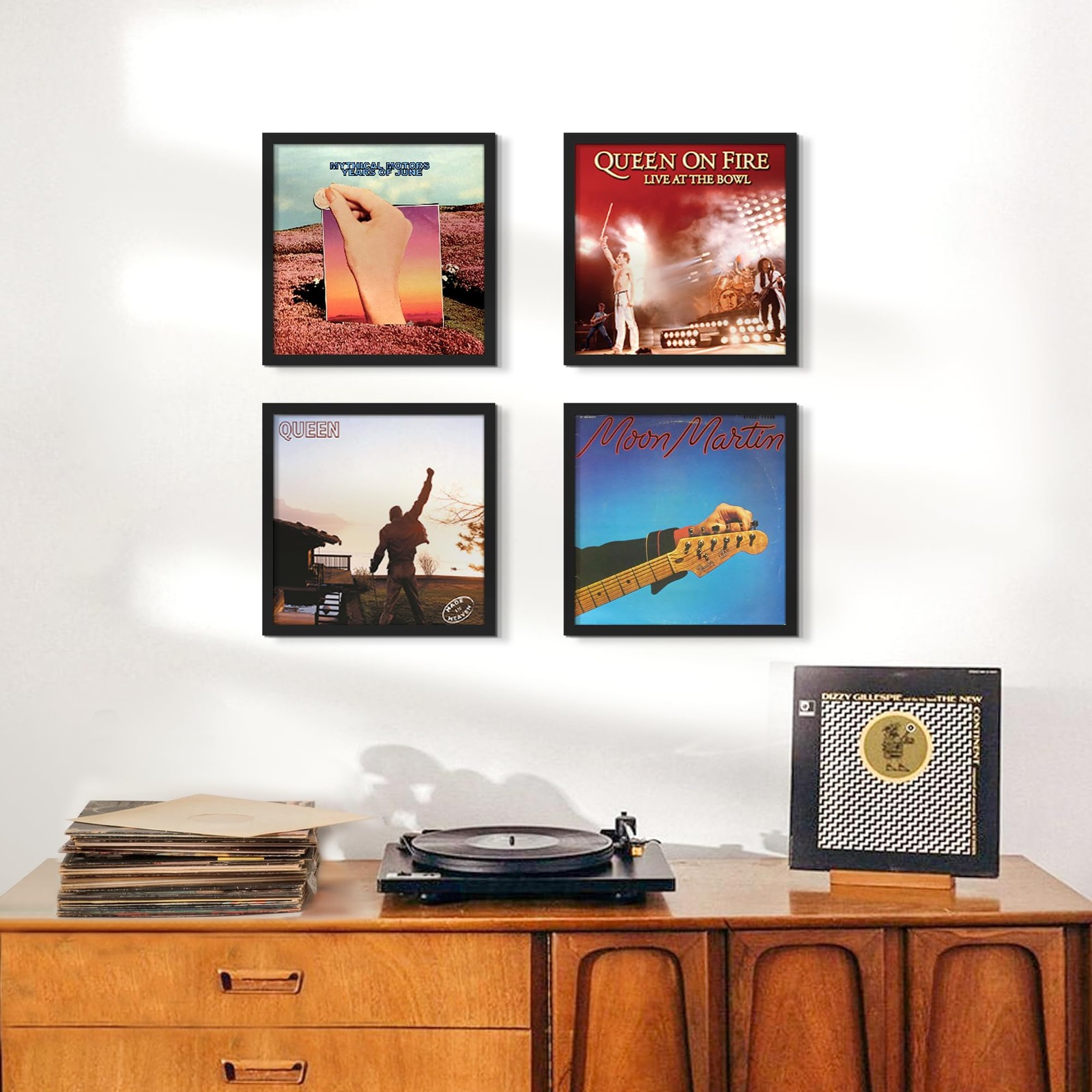 upsimples Vinyl Record Frame 12.5×12.5, Wall Display 4 Pack, Black | For 12inch