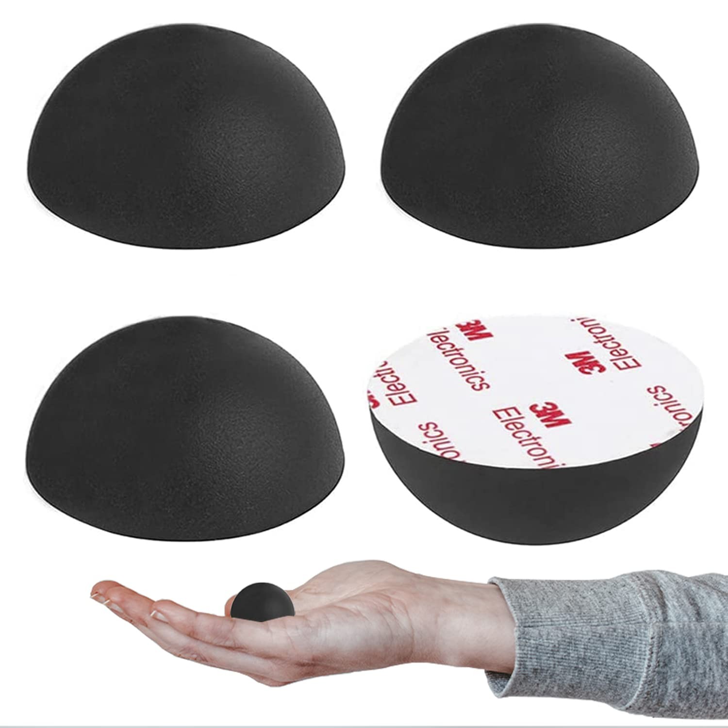 4 Pack 1.25 Inch Silicone Hemisphere Bumpers Isolation Feet Rubber with Adhesive