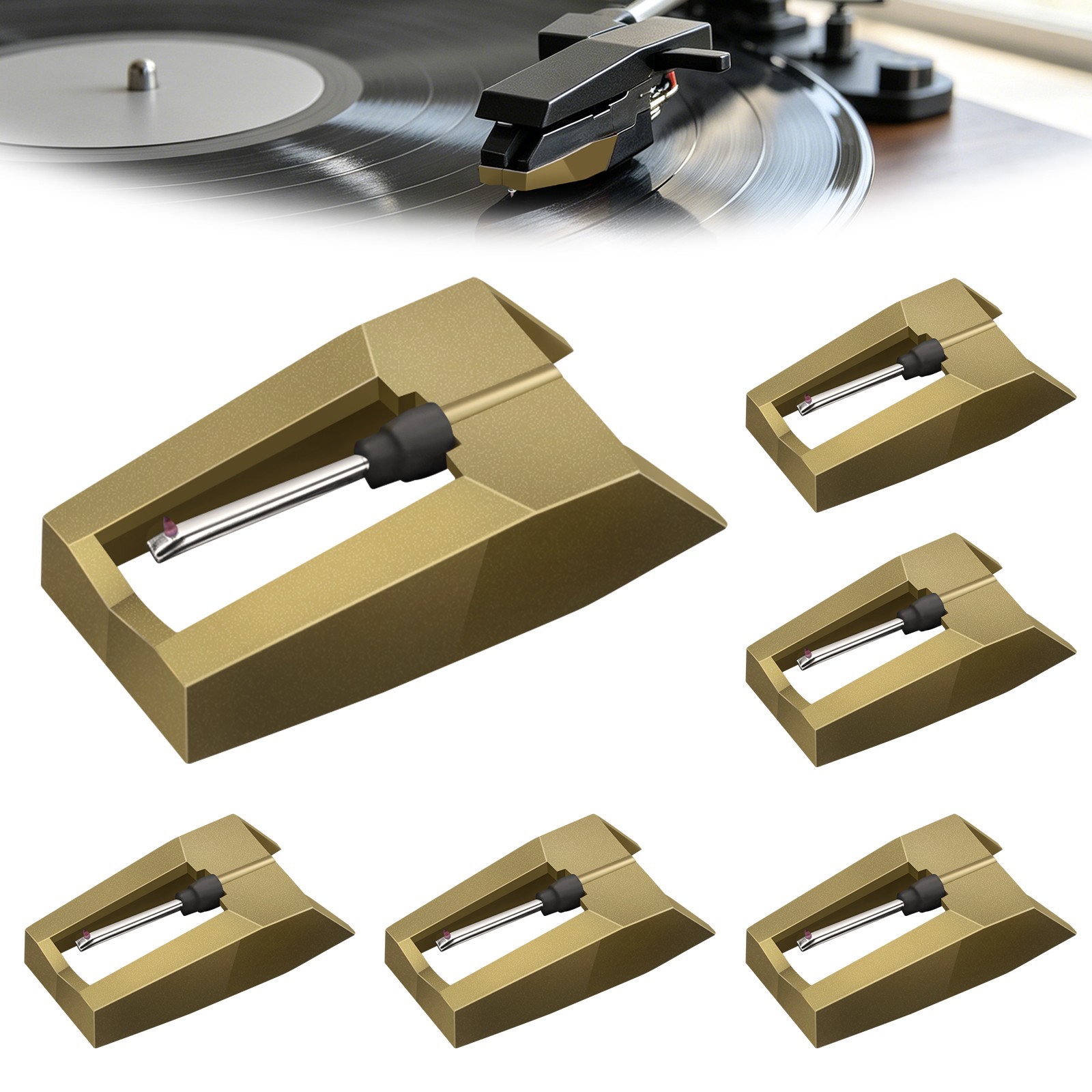 6PCS Record Player Needle Stylus Replacement for Crosley Turntable LP Phonograph