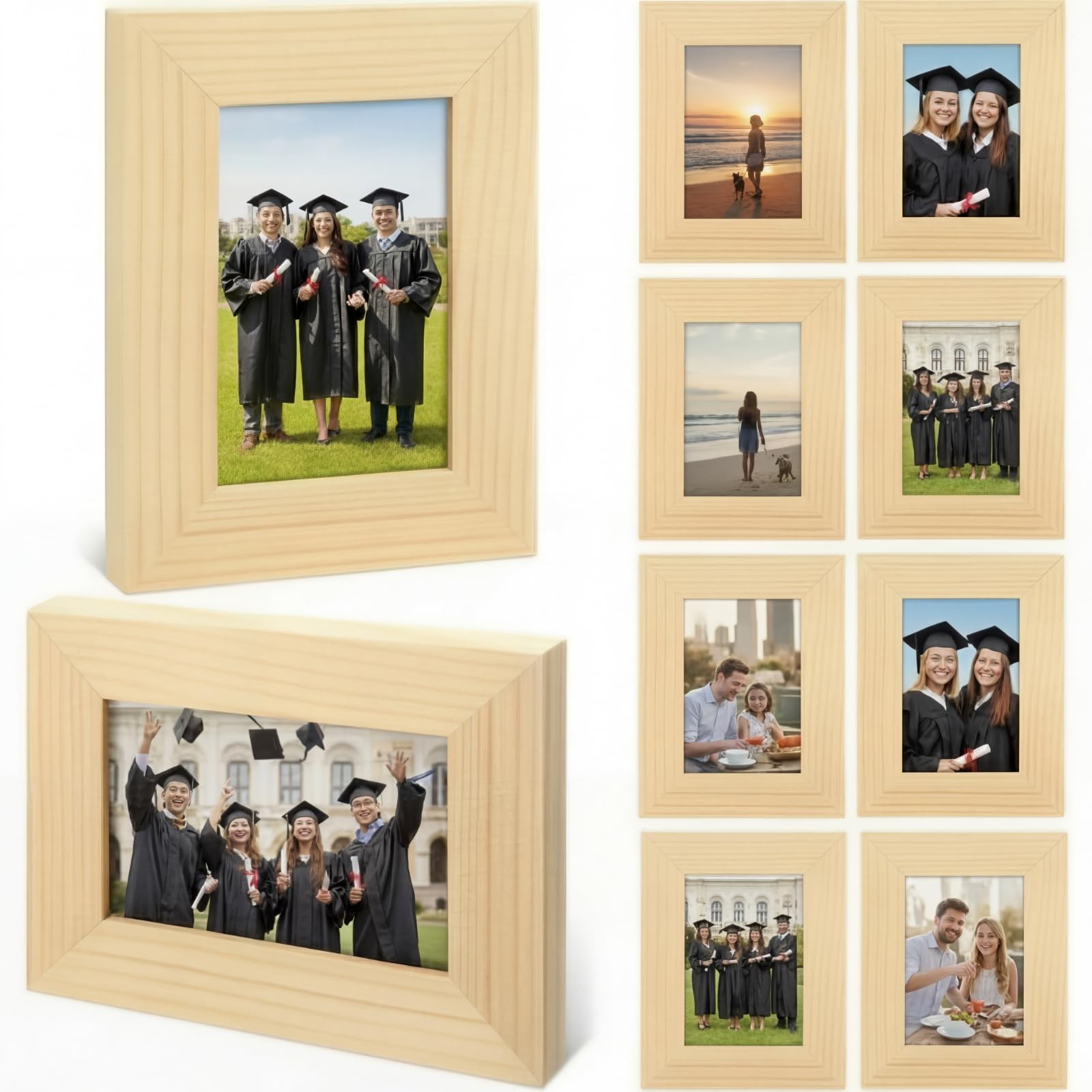 Kigley 6 Pcs 2.5 x 3.5 Inches Picture Frame Mini x inches, brown