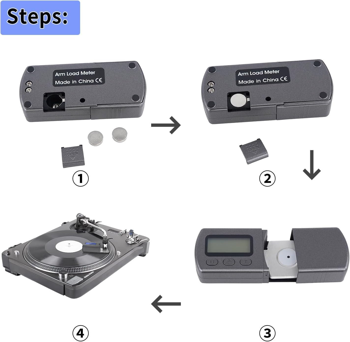 Digital Turntable Stylus Force Scale Gauge 0.01G/5.00G,Tracking Force Pressure S