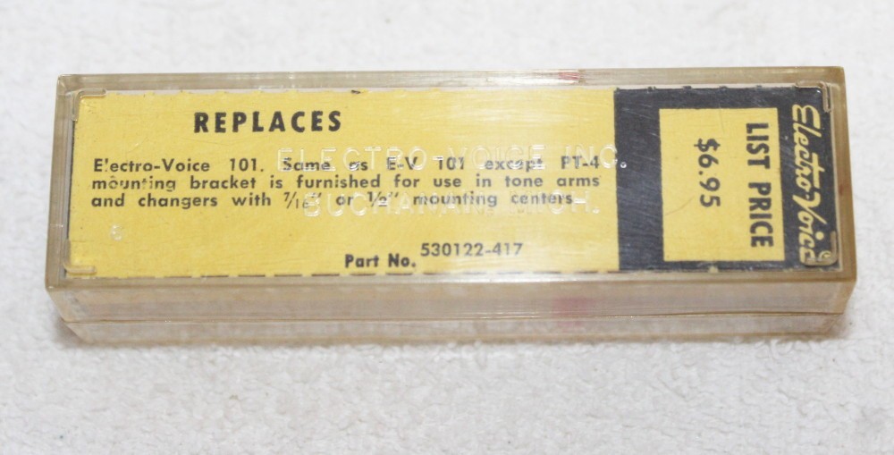 Electro-Voice EV 101B Phono Cartridge Stylus Needle w/ Bracket ~ New? Open Box