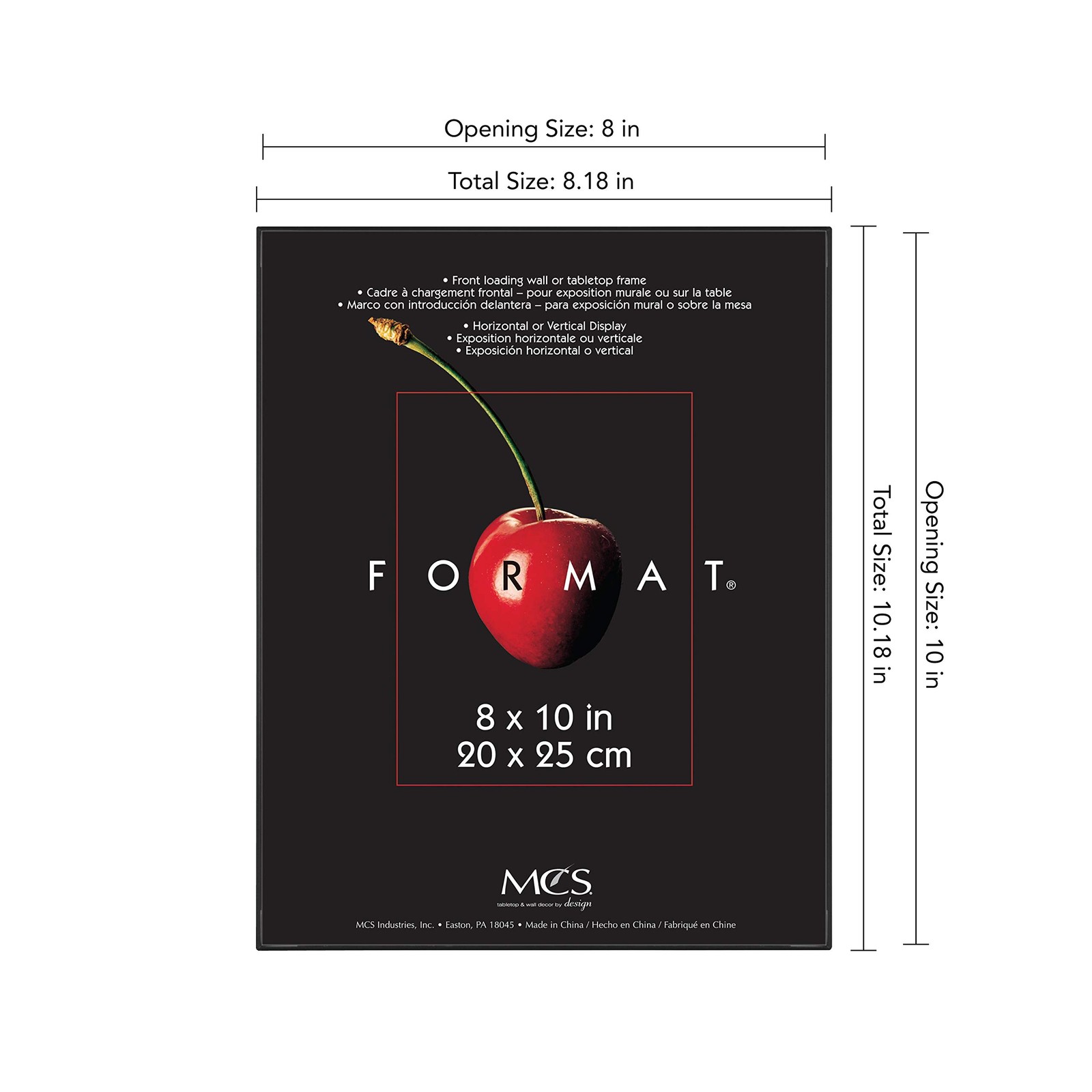 MCS Format 8×10 Picture Frame Black, Gallery Wall Vertical & 8×10, Black