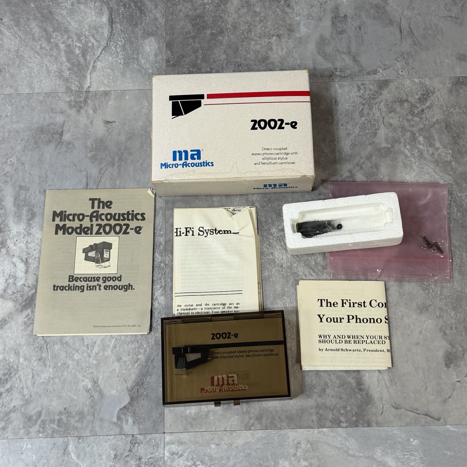 VTG Micro Acoustics 2002-e Cartridge Original Elliptical Stylus Beryllium w/ Box