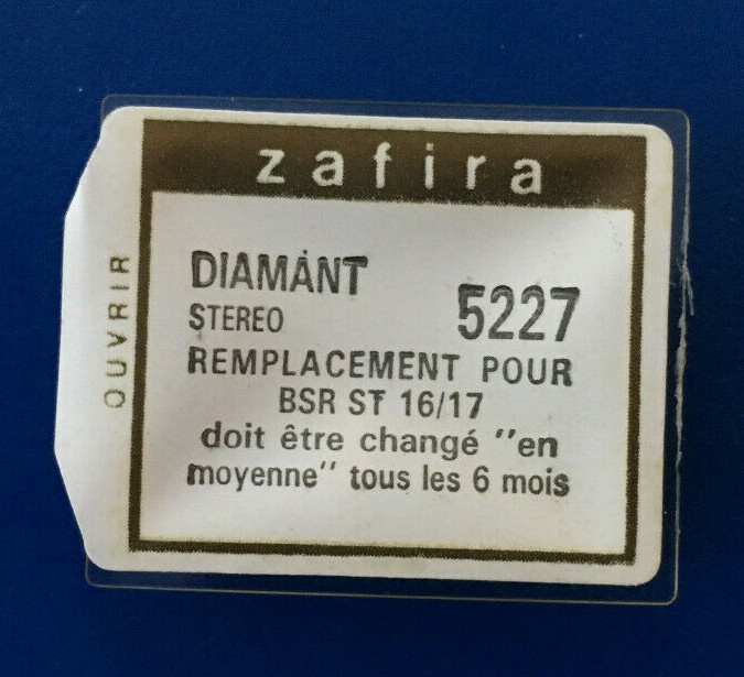 BSR ST 16/17 PHONO NEEDLE Stylus ZAFIRA 5227 NOS BRAND NEW