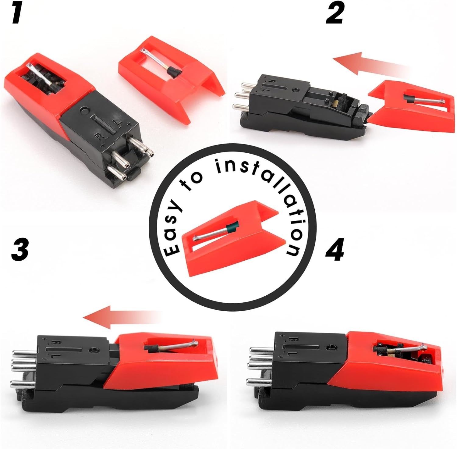 Replacement Cartridge & 4 Stylus Needles for Crosley & Victrola Players