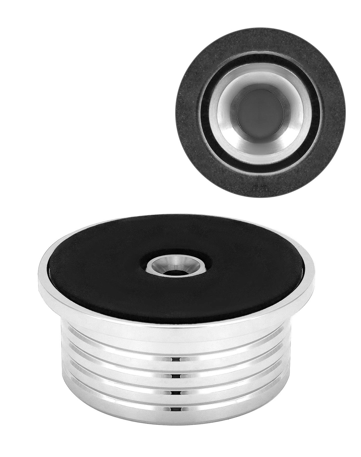 QWORK Record Weight Phono Disc Stabilizer, 60HZ Silver