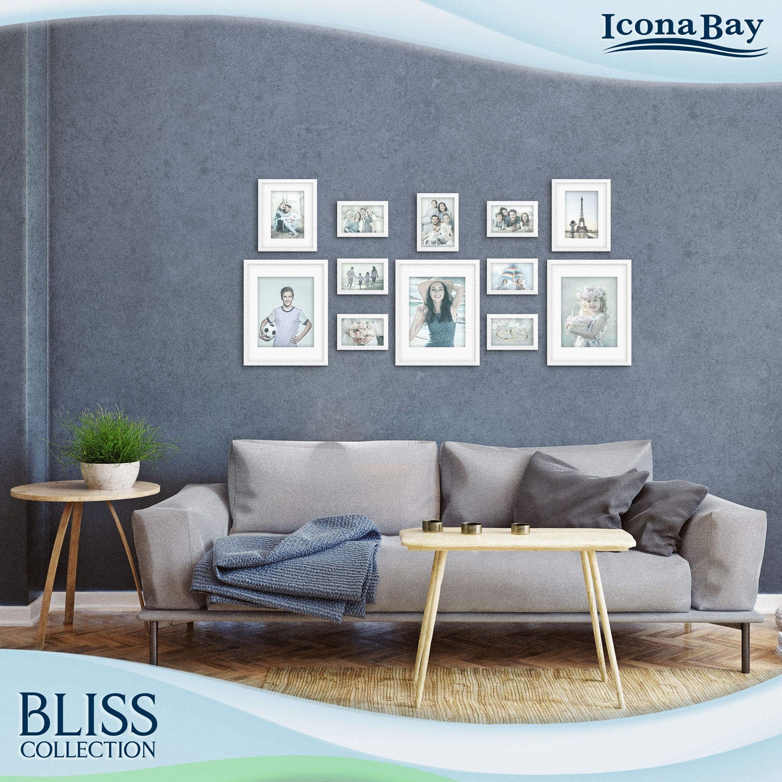 Icona Bay – 8×10 White Picture Frame with Removable mat to 5×7,