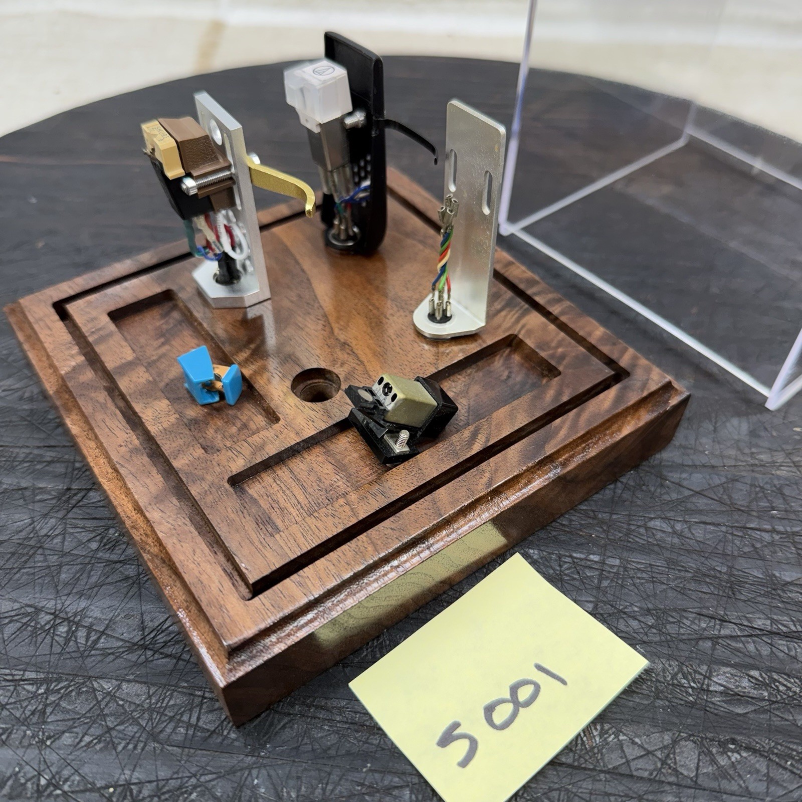 Turntable Cartridges Headshell Display Walnut Acrylic – Four – Limited Ed! Read