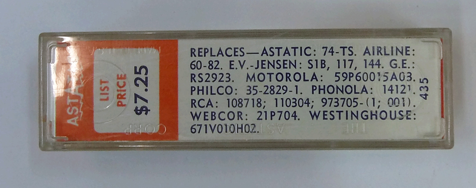 Astatic 74TS NEEDLE STYLUS CARTRIDGE EV 144 for RCA 108718 RCA 110304 RCA 973705