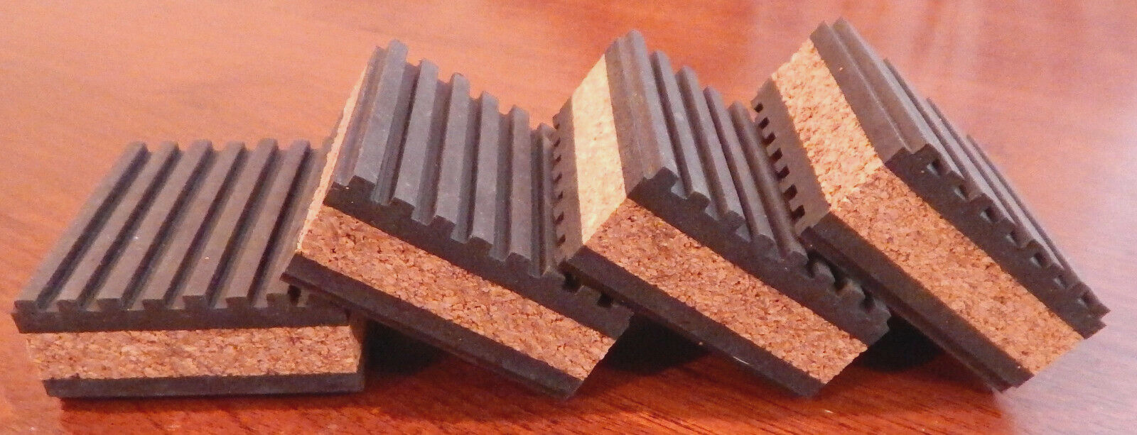 4-Pack Anti Vibration Pads 2″ x 2″ x 7/8″ Cork Audio & Turntable Isolation Feet