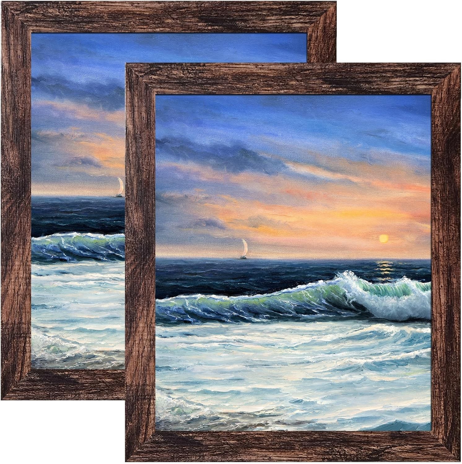 LUCKYLIFE 8×10 Picture Frame Brown for Wall Mounting or Tabletop 8×10,