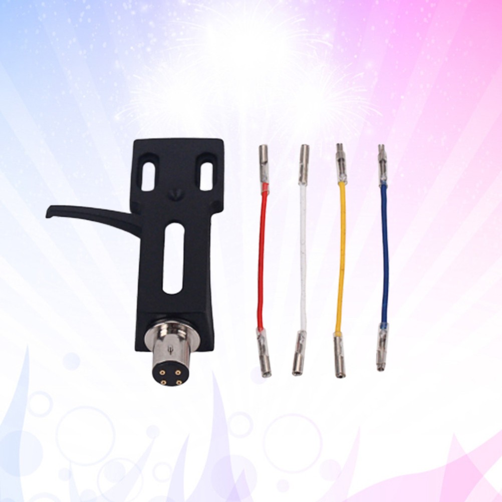 Black Phonograph Headshell Mount with Stylus Lead Wire Durable for Turntable