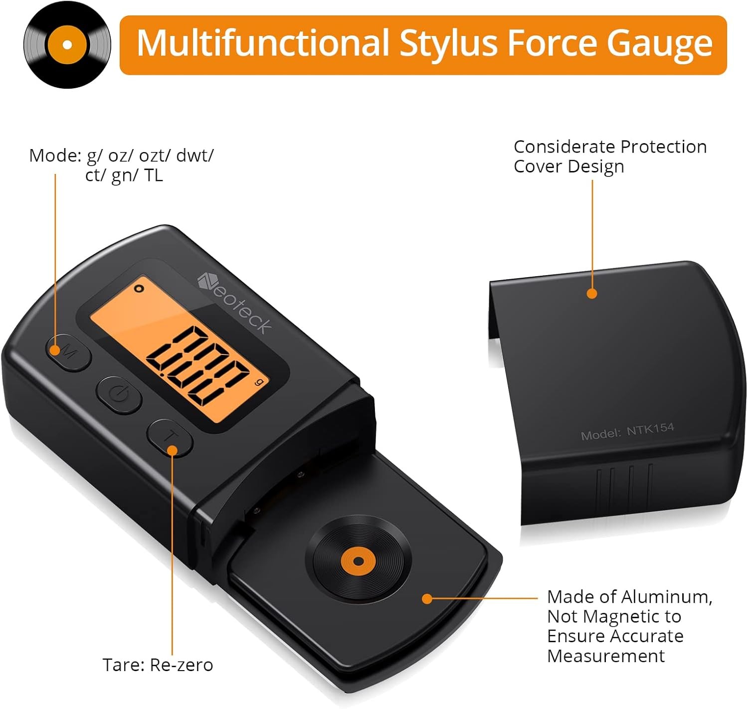 Digital Turntable Stylus Force Scale Gauge 0.01G/5.00G LCD Backlight Display