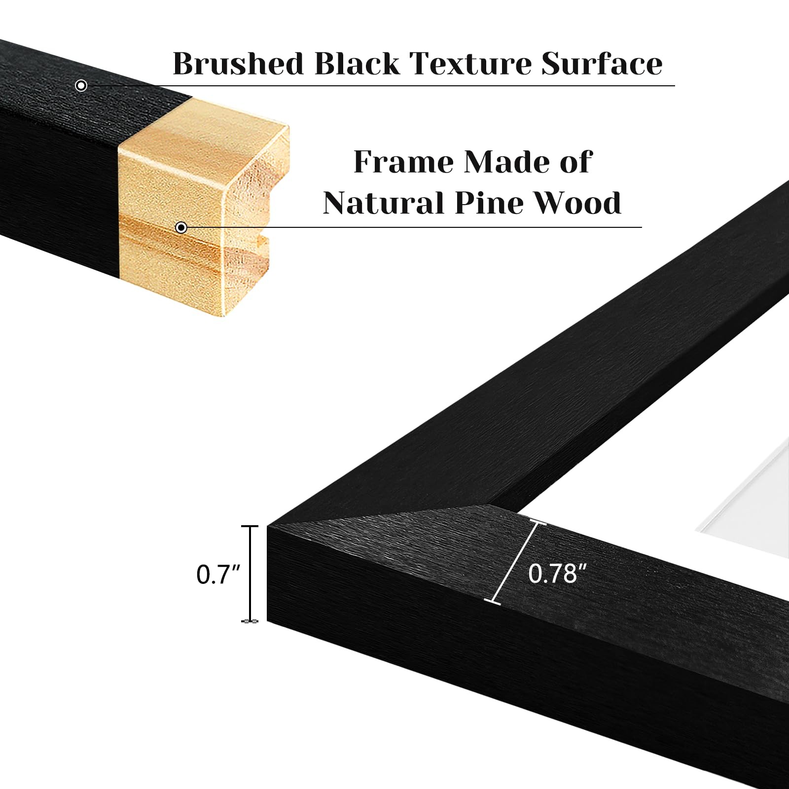 Lacopgr 5×7 Double Picture 2 Openings (7×16) – 5×7, Black Frame & White Mat
