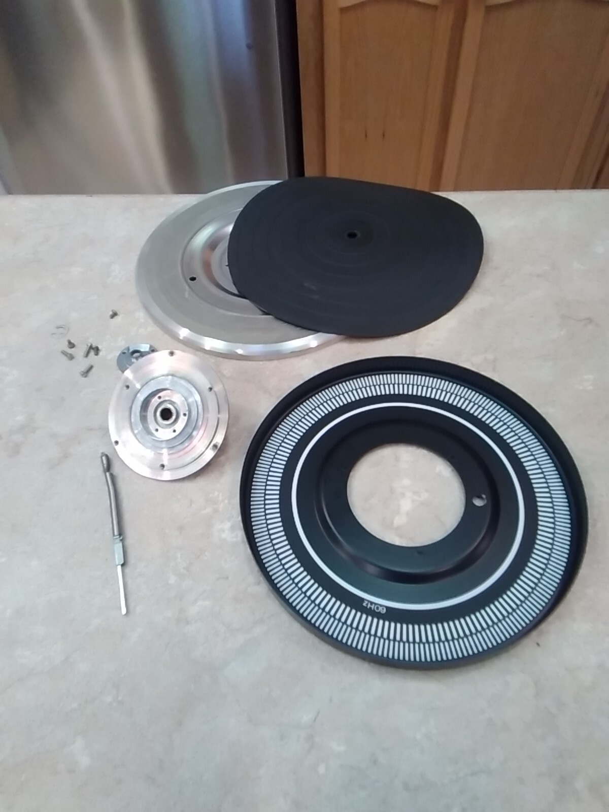 Garrard Zero 100 Turntable Platter and mat Mounting Pieces Spindle etc