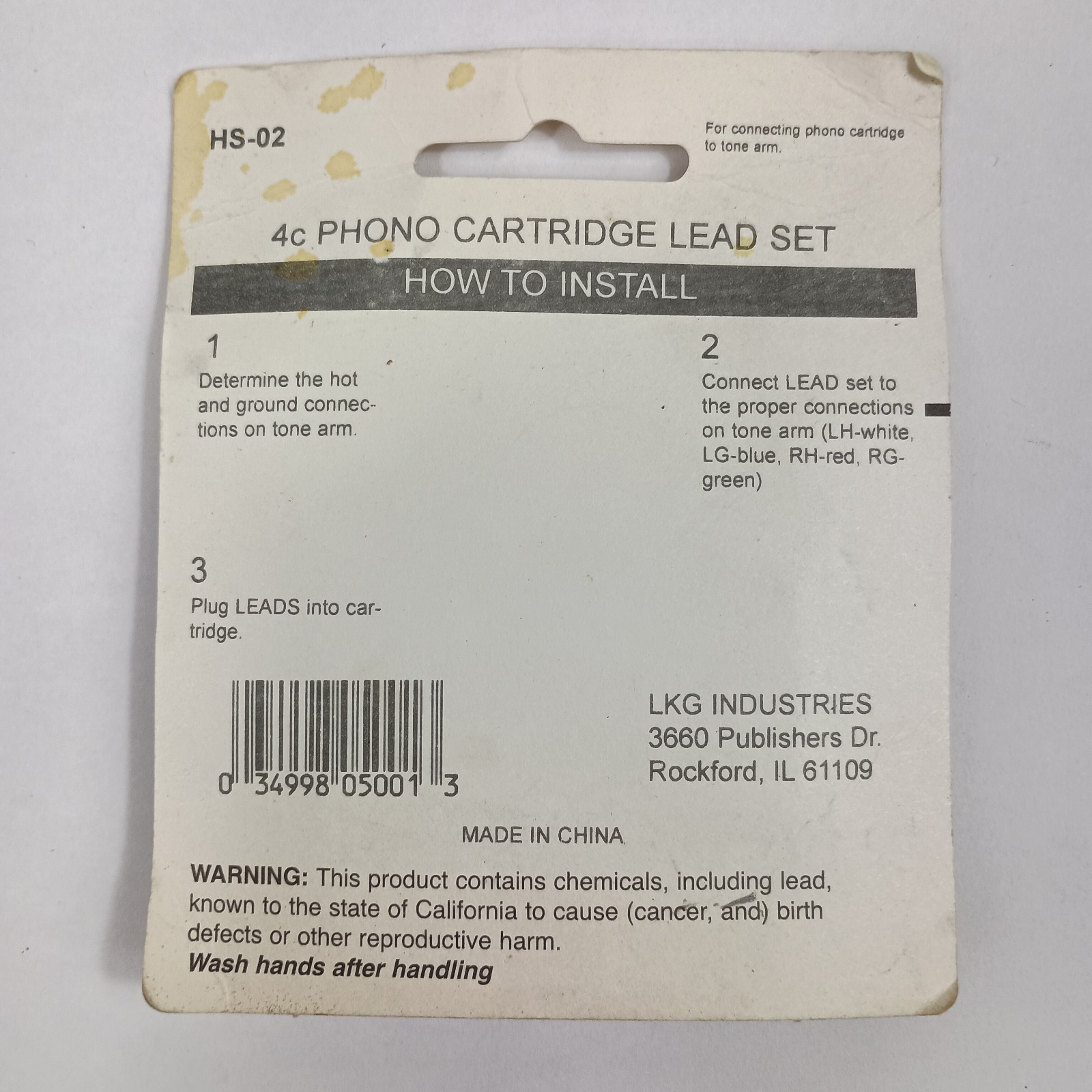 Pfanstiehl HS-02 Turntable Phono Cartridge 4 Lead Wire Set *NOS*