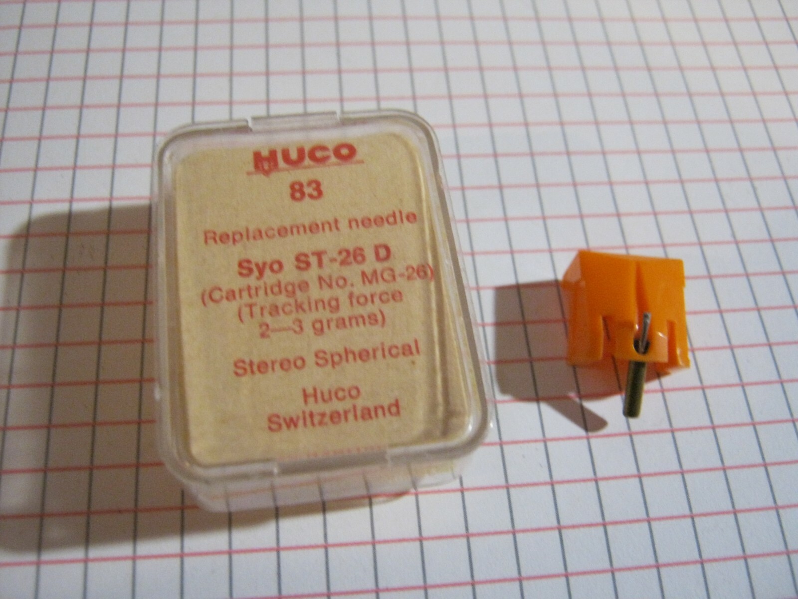 Puntina Giradischi HUCO 83 Per Sanyo ST-26 D da 2-3 grammi Ricambio Audio
