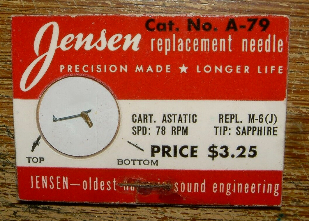 ONE 78 RPM Turntable NEEDLE A-79, for Astatic N39-3m in MD-6 M6 MARKEL Changer