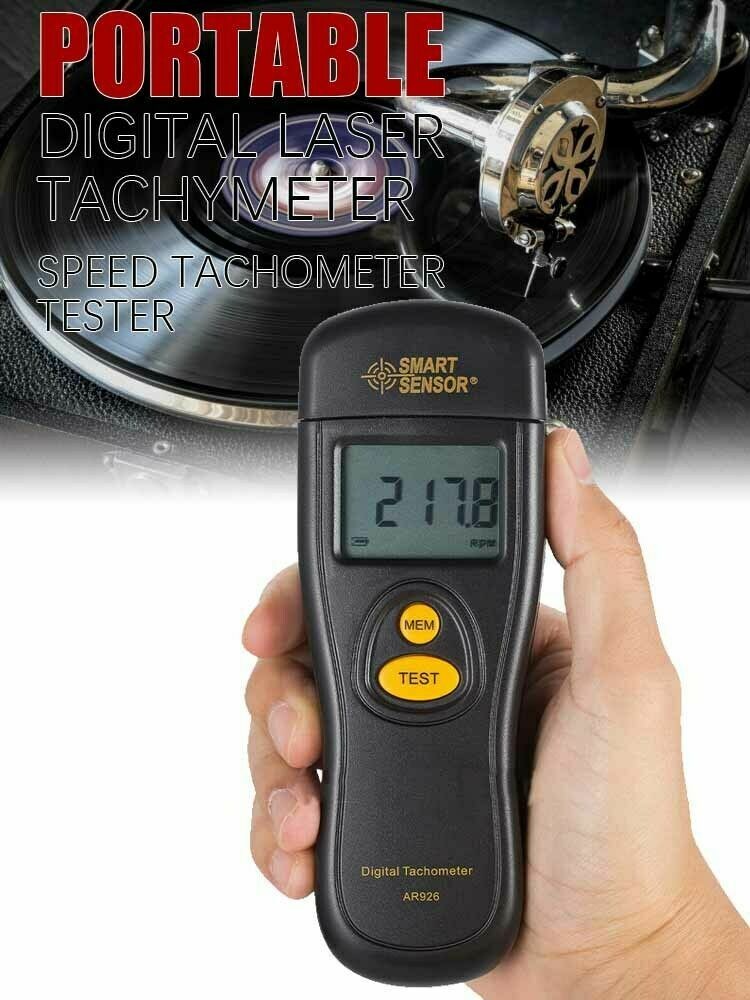 Portable Digital Laser Tachymeter Speed Tachometer Tester for LP Vinyl TurntabHg