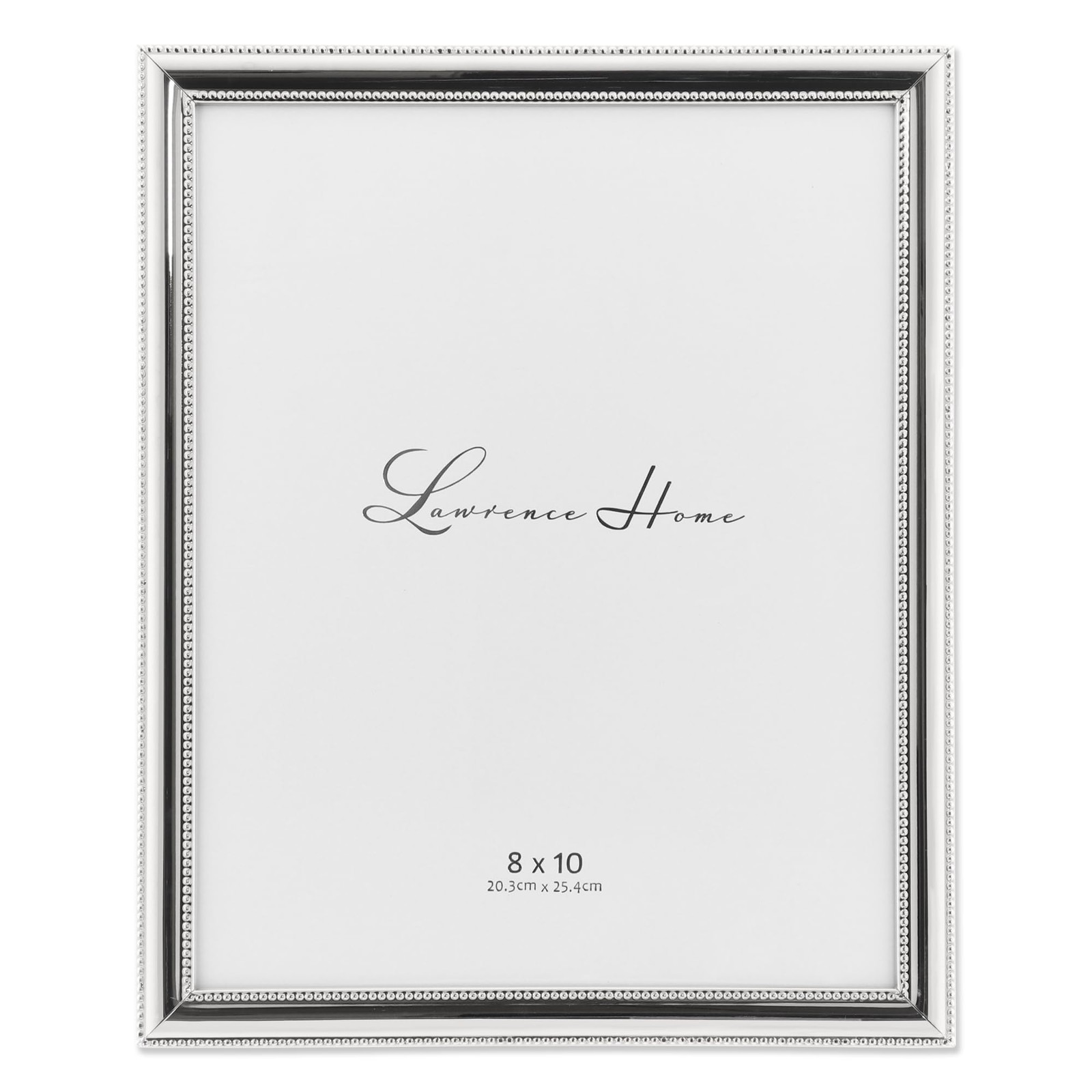 Lawrence Frames 510780 8×10 Metal Picture Frame Silver-Plate 8×10, Silver