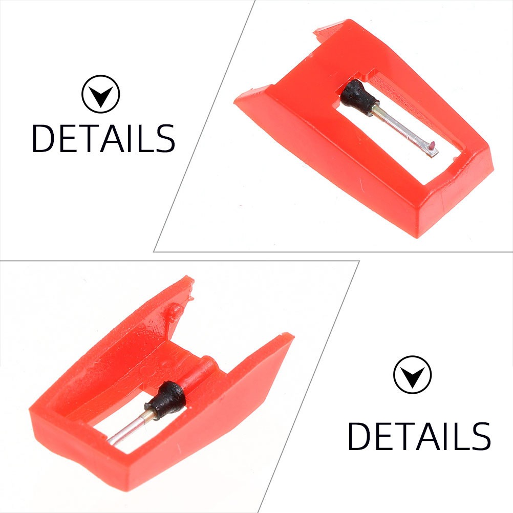 4Pcs Durable Plastic and Aluminum Stylus Needles for Record Player Red
