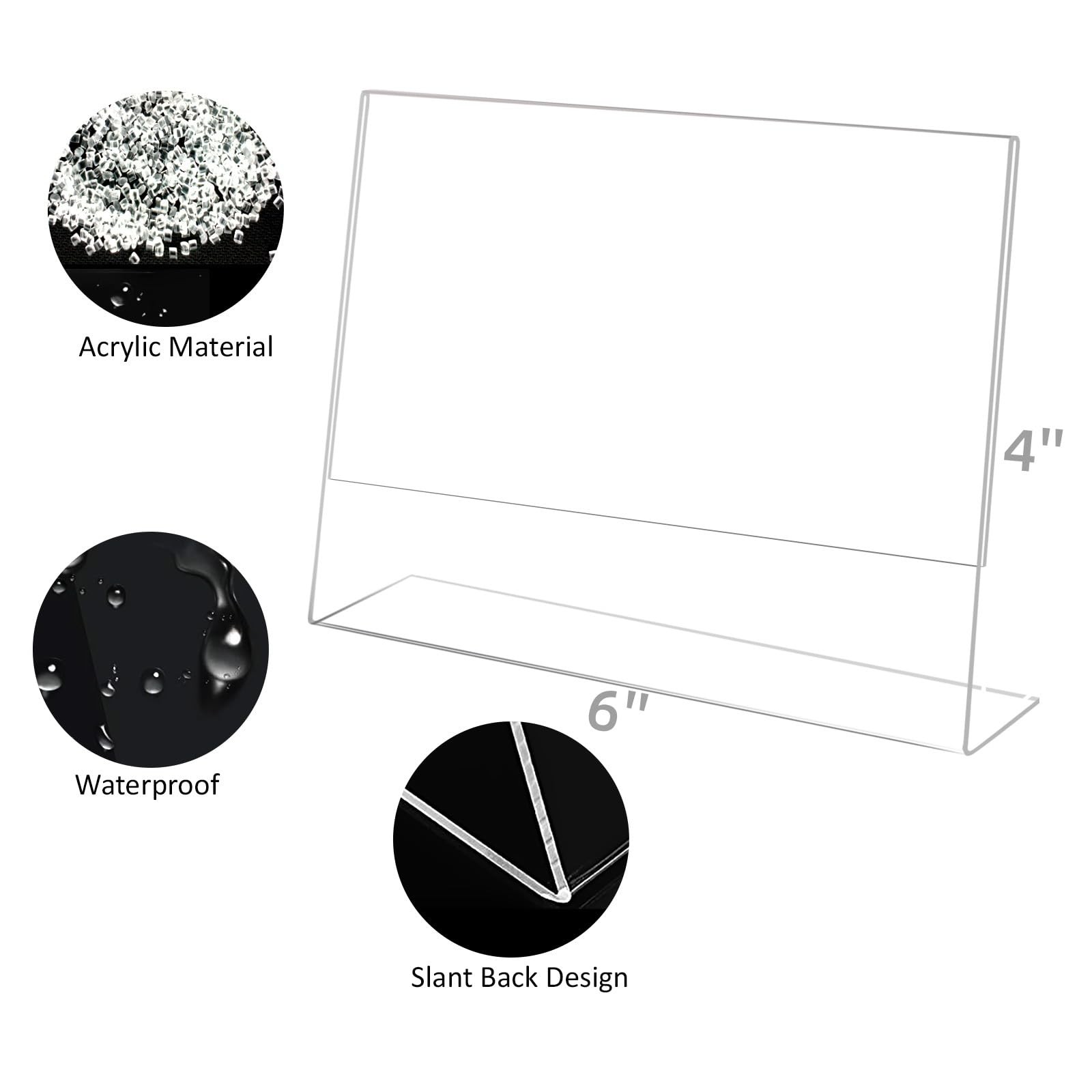 Bolidery 4×6 Acrylic Picture Frames, Set Of 6 Clear 6×4”,