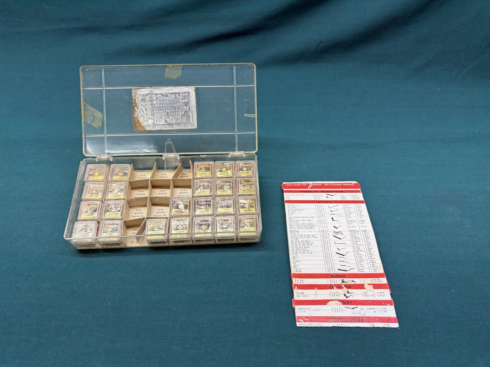 VTG Lot of 23 Jensen Replacement Phono Needles Combination No. 32 + Guide