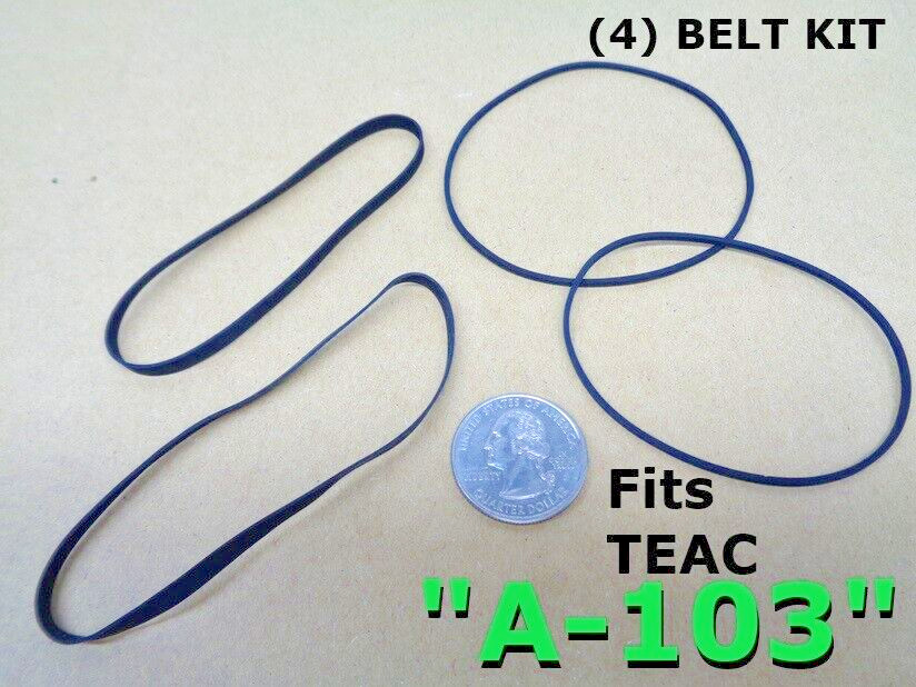 4 PCS BELT KIT FIT TEAC A-103 CASSETTE TAPE PLAYER (LOT OF FOUR BELTS) NEW!!