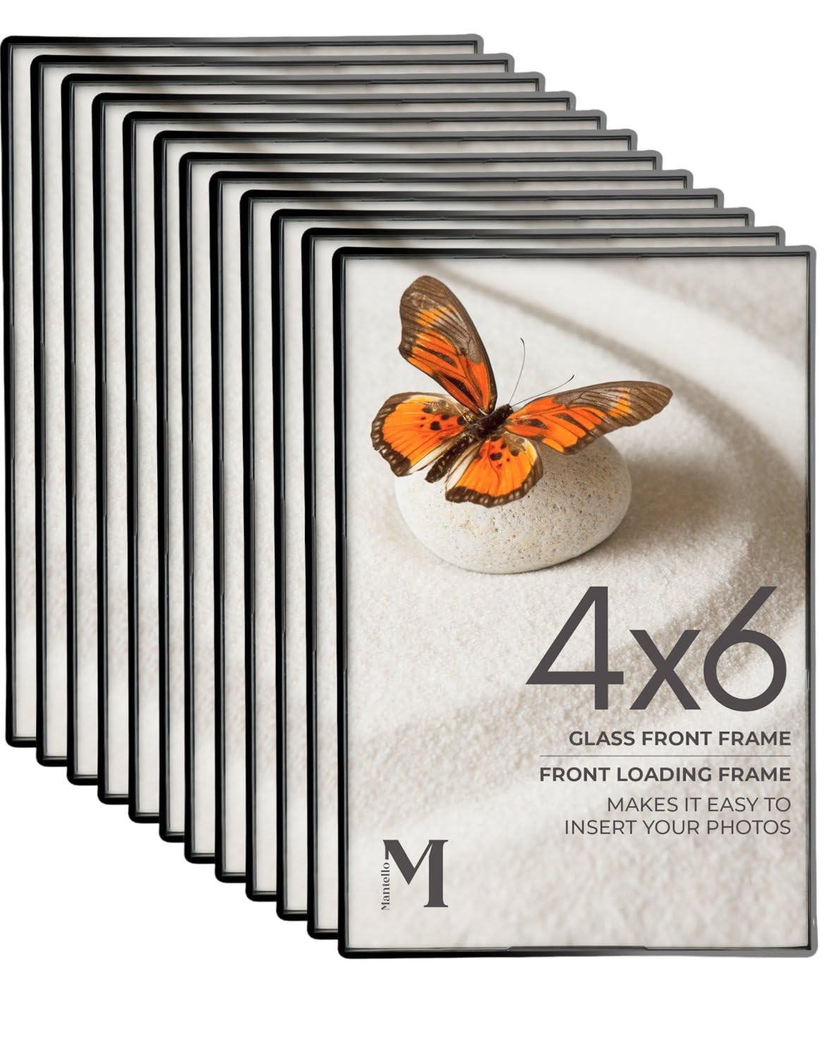 MANTELLO ESSENTIALS 4×6 Picture Frame Set – Black – 12 Pack,