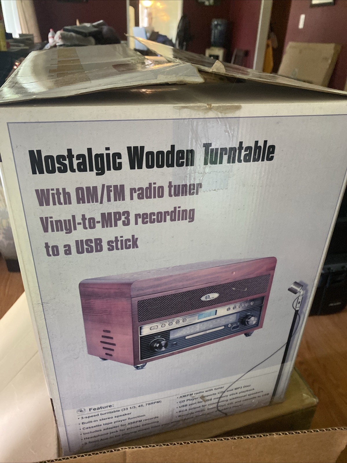 By One Nostalgic Wooden Turntable
