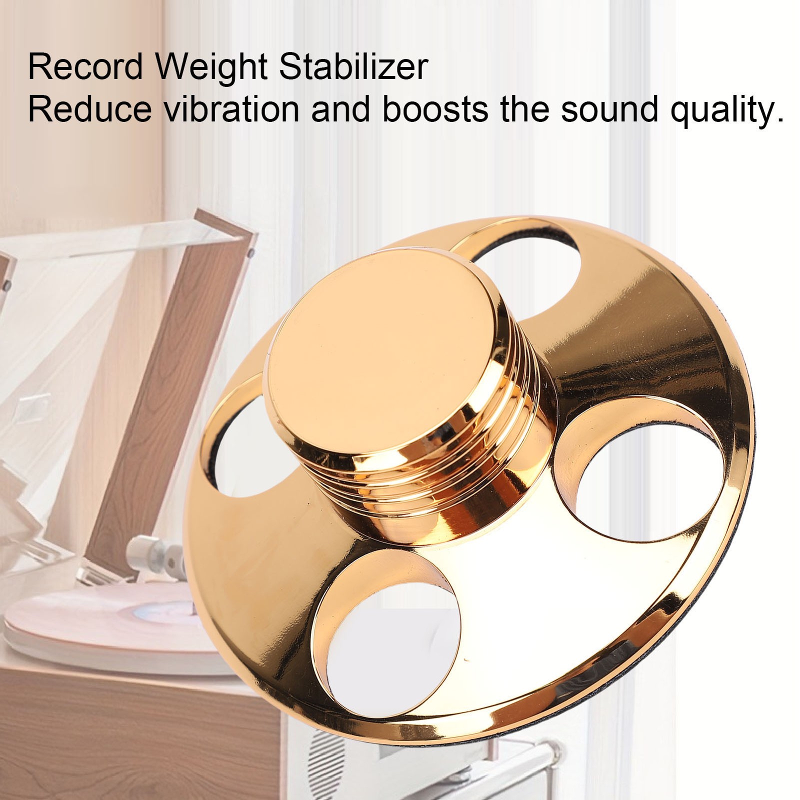 Vibration Reducer Aluminum LP Turntable Weight Stabilizer For Audiophiles YYPL