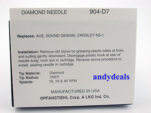 NEW IN SEALED BOX REPLACEMENT NEEDLE FOR CROSLEY STACK-O-MATIC NS1 NS-1 904-D7