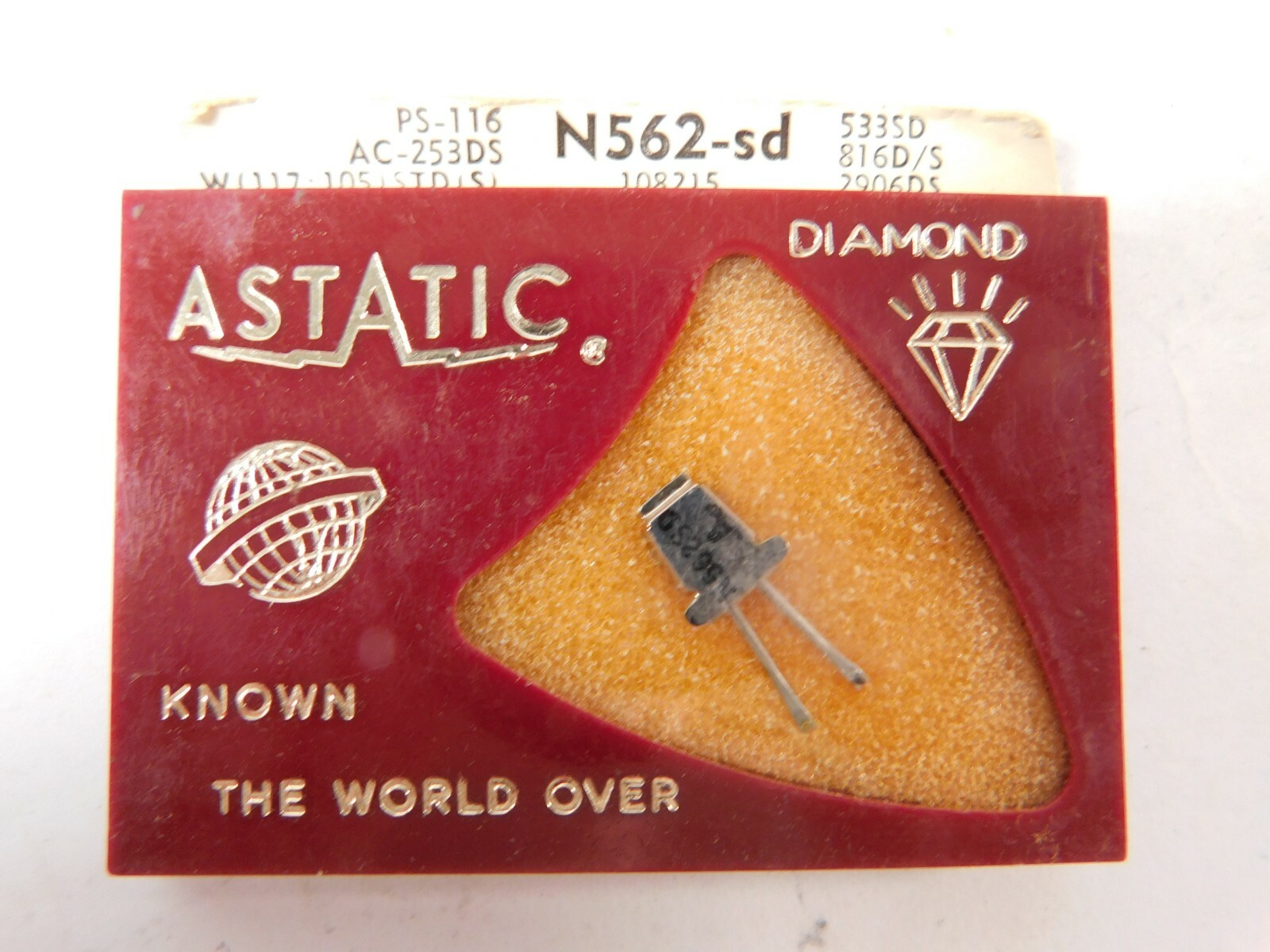 Vintage NOS Astatic N562-sd Genuine Diamond Phonograph Stylus Needle