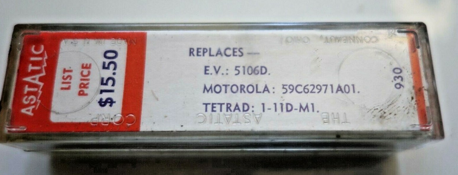 NOS ASTATIC 361D EV 5106D MOTOROLA 5608355-1 TETRAD 1-11D-M1 NEEDLE CARTRIDGE