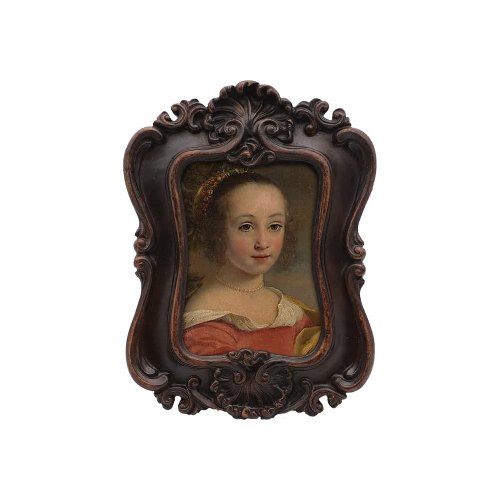 Small Vintage 2.5×3.5 Picture Frame, Mini Antique 2.5 x 3.5 Rectangle, Brown