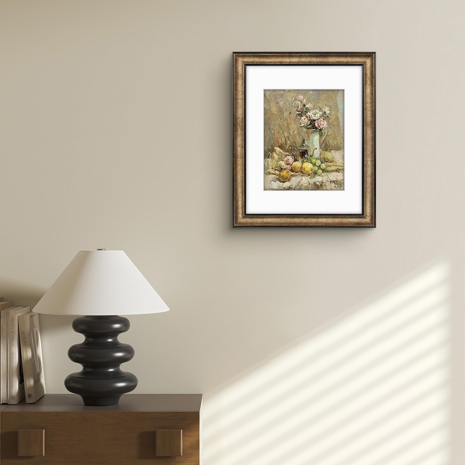 Golden State Art, 11×14 Photo Frame with Mat for 11×14, Dark Gold-Brown
