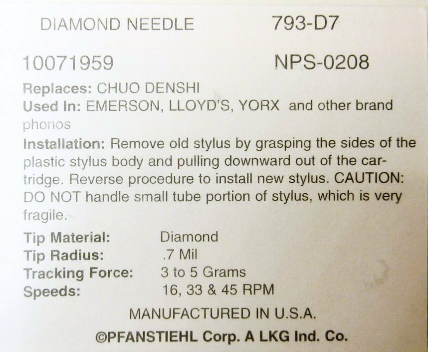 Phonograph Needle Stylus ION ICT05RS Quick Play LP Power Play LP Quick Play Flas