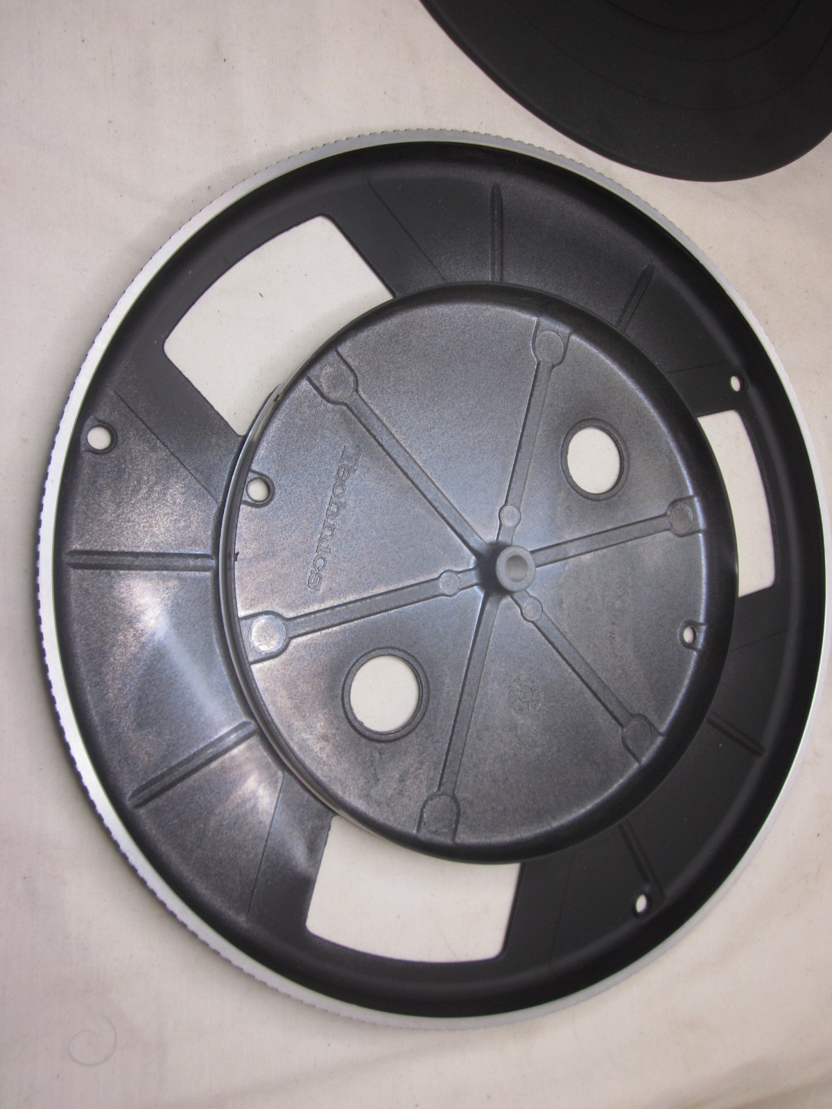 Technics turntable part SL-B3 SFTE 301-02 platter plate & SFTGB 20-01 mat pad