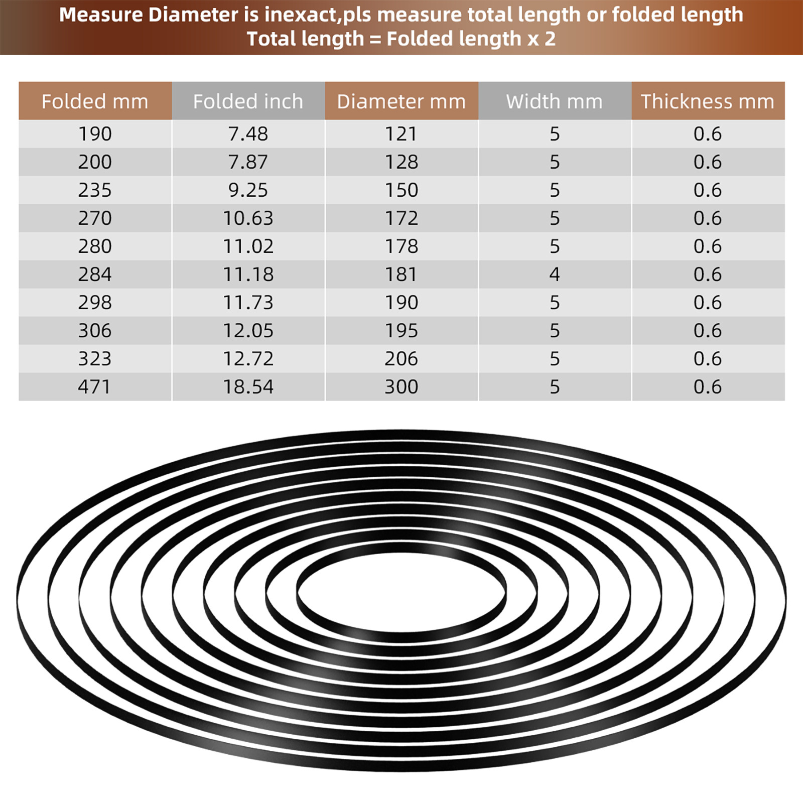 10* Turntable Belt Different Specifications Rubber Belt Replace Turntable