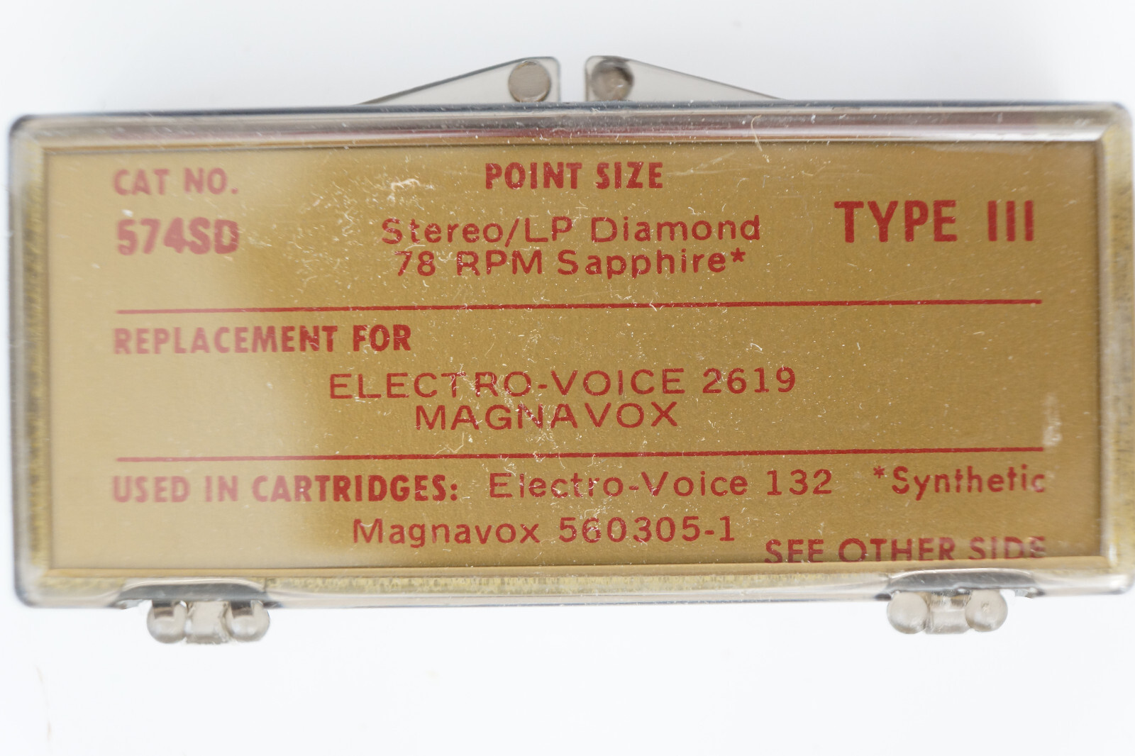 NOS Recoton 574SD Diamond Needle Stylus MAGNAVOX 560306-1 ELECTRO VOICE 2619 132