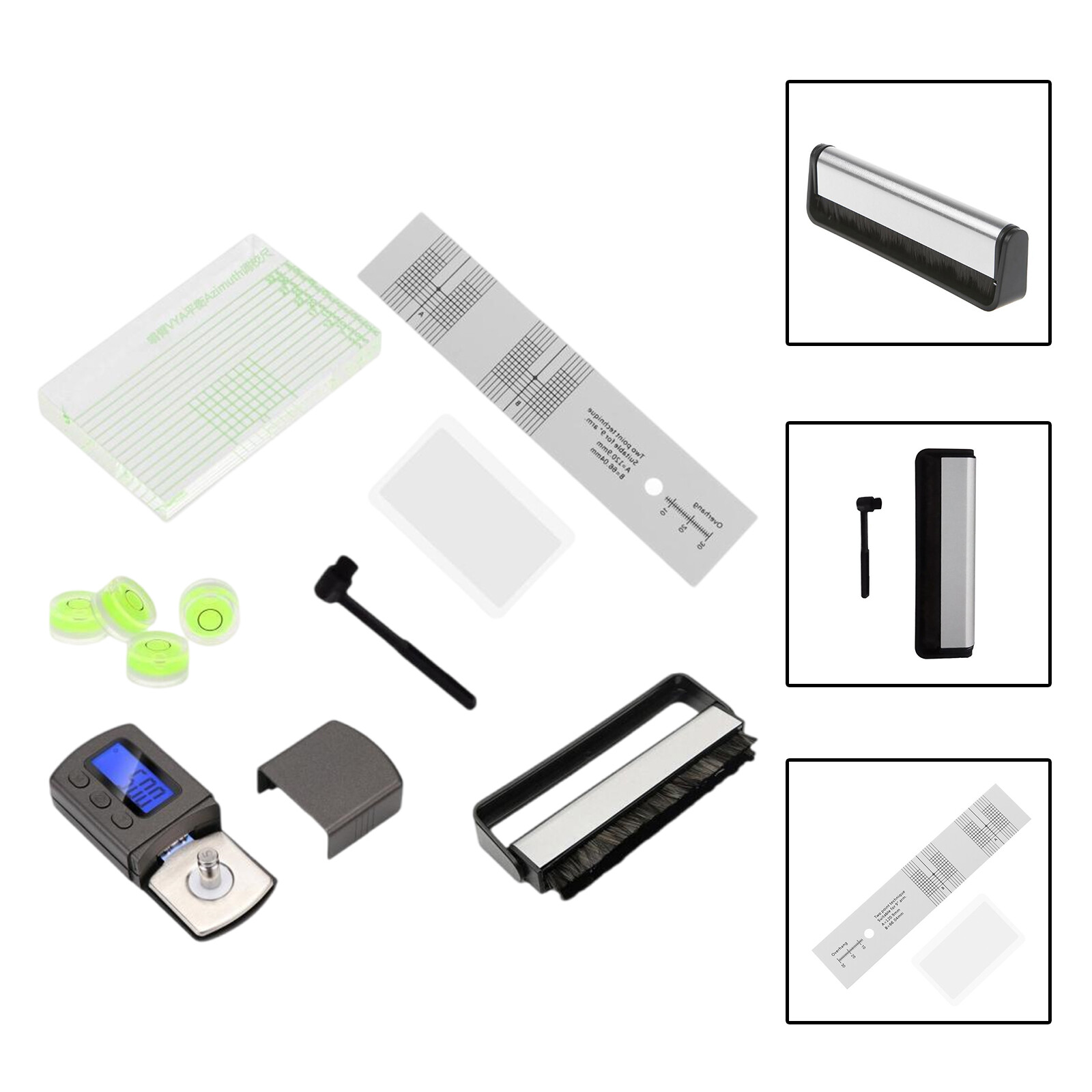 Turntable Tools Setup Kit Alignment Protractor Turntable Stylus LCD Force Scal8Z