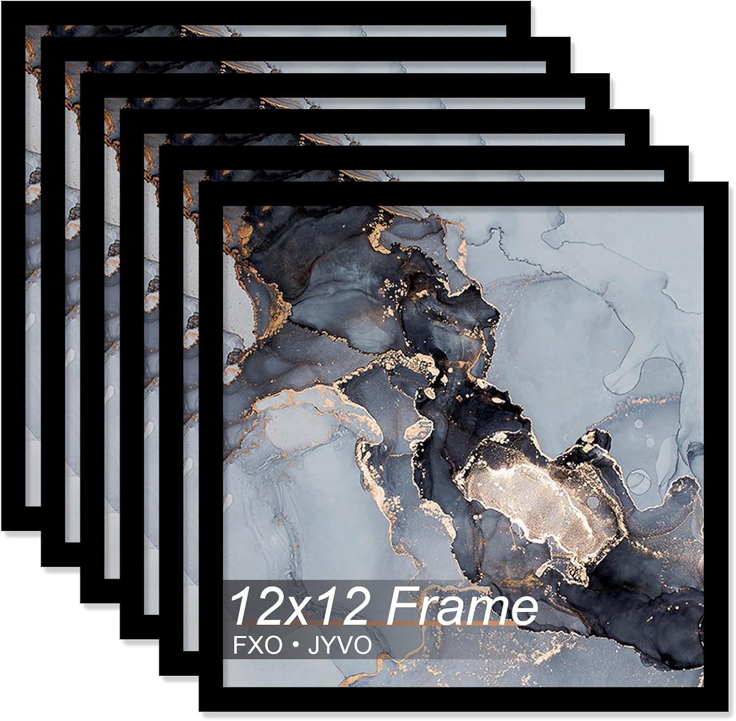 12×12 Frame Set of 6, Black Picture for 12 x 12 Square 12×12,