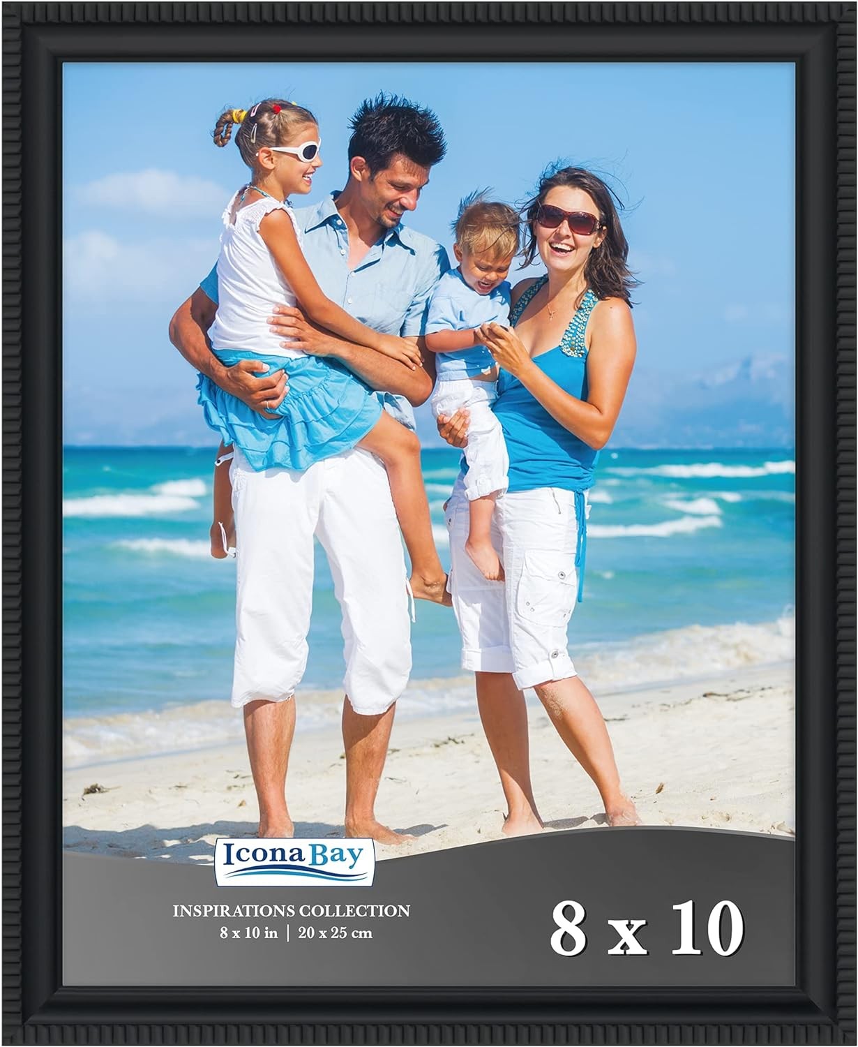 Icona Bay 8×10 Black Picture Frame Beautifully Detailed Molding, 8×10,