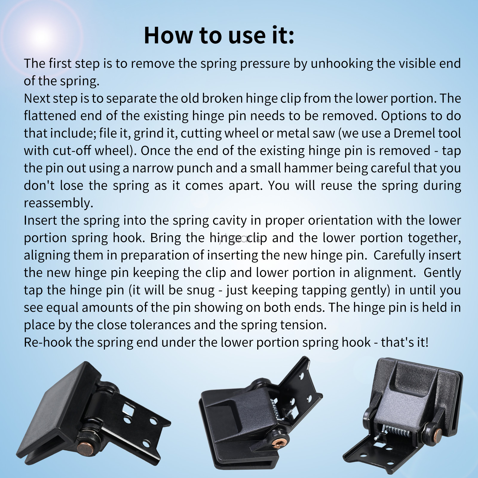 2 sets Turntable Parts – Dust Cover Hinge See description for fit list