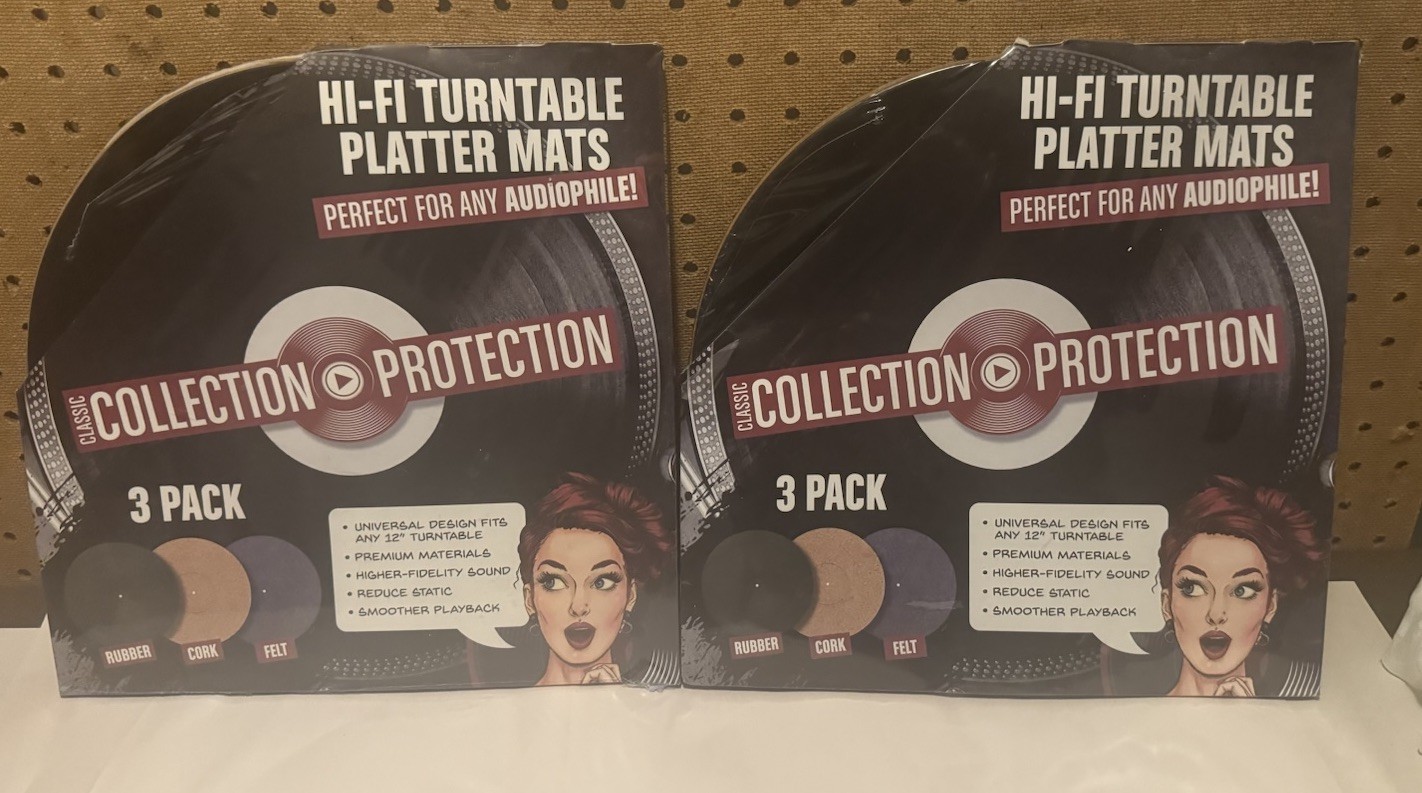 NEW 3 Pack (X2) Classic Protection HI-FI Turntable Platter Mats 12″ Cork Felt